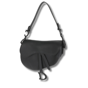 Ultra Matte Calfskin Mini Saddle Bag Black